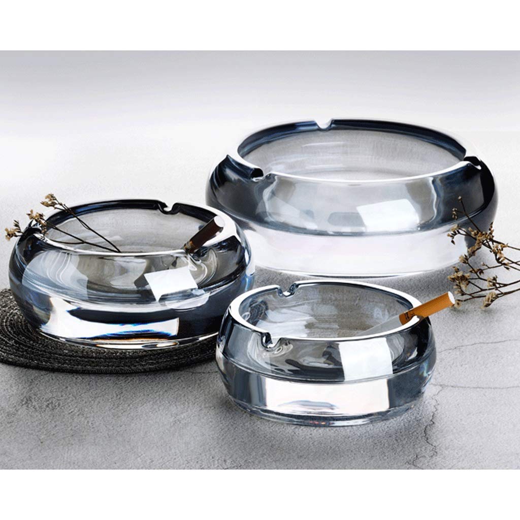 sdneNest Aschenbecher aus Kristall, enthält ein Kissen, beschichtetes Design, winddicht, runder Aschenbecher für den Haushalt, schöne Tischdekoration, Bastelaschenhalter, transparente Farbe