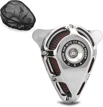 Air Cleaner Intake, Turnable Air Filter Breather for Harley Touring, Softail, Street Glide,Road King, Electra Road Glide, Sportster CHROMED, C-For Touring 2008-2016