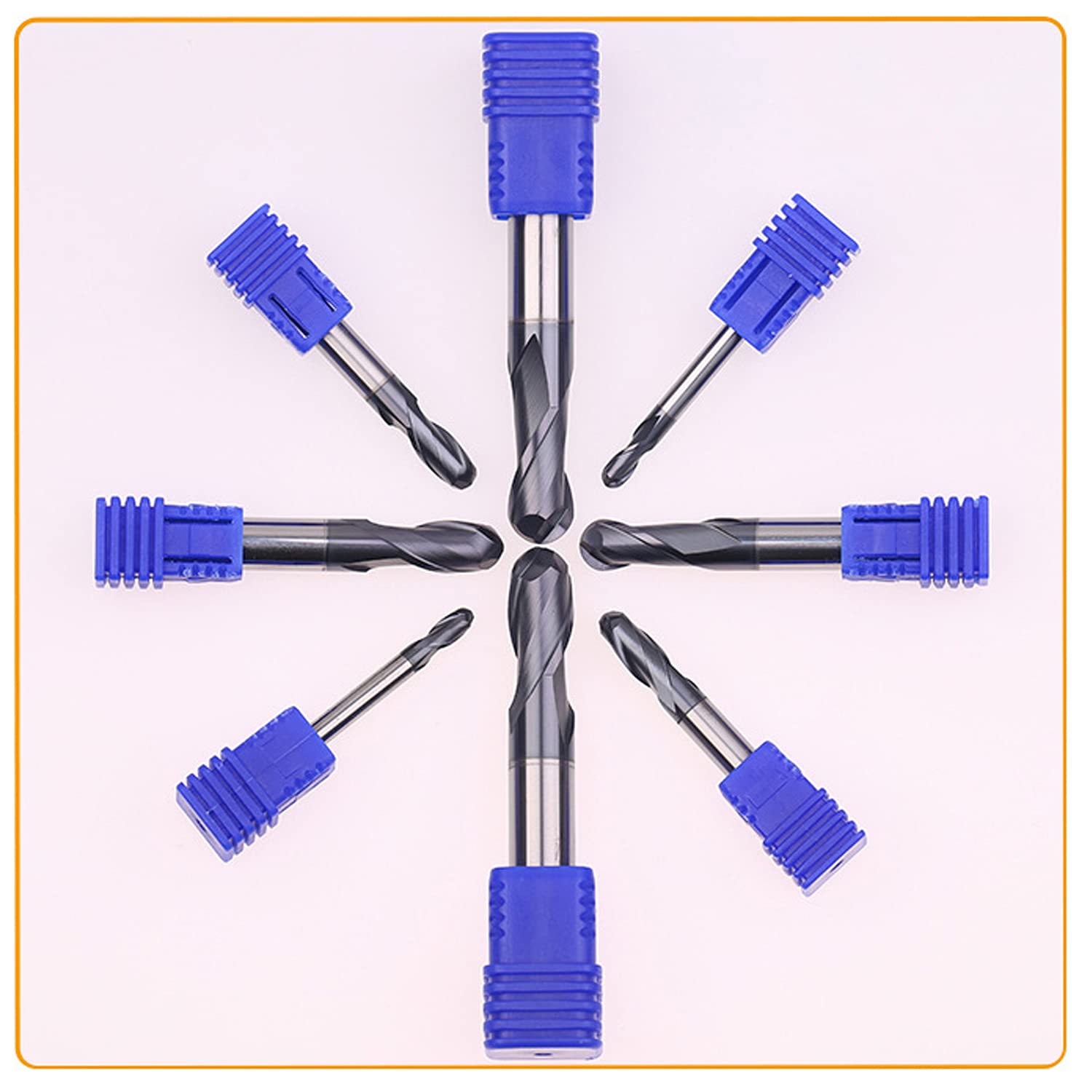 Punta Per Router CNC In Carburo - Gambo 1/4", Testa Sferica, Rivestimento Nano Blue, Per Legno, Alluminio E Plastica - Foto 13