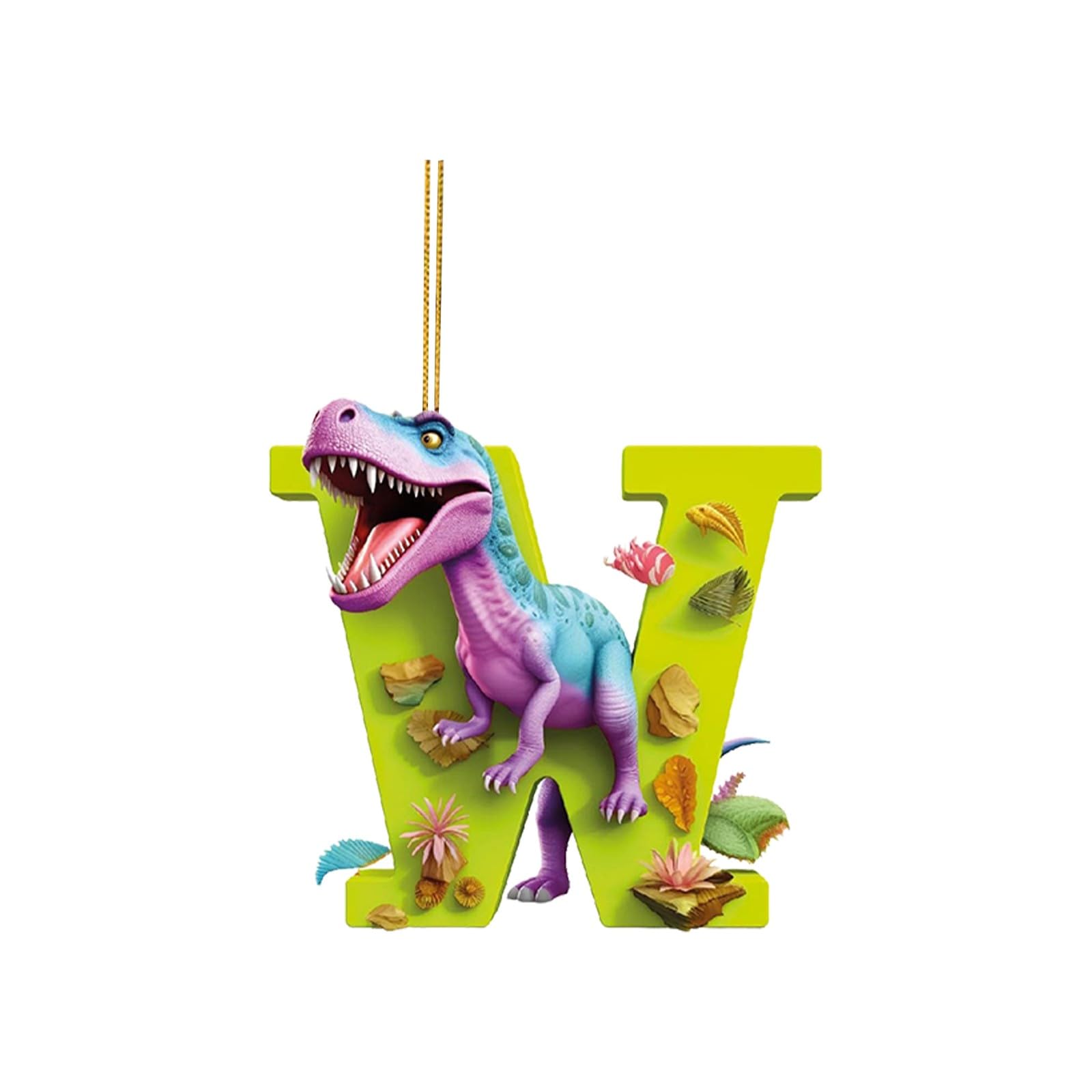 Jmwedia W Delivery Tomorro Items Prime Dinosaur 26 English Letters Christmas Tree Decorations,Christmas Alphabet Letter Pendant,Christmas Tree Hanging Ornament,Christmas Decoration Home Party Decor