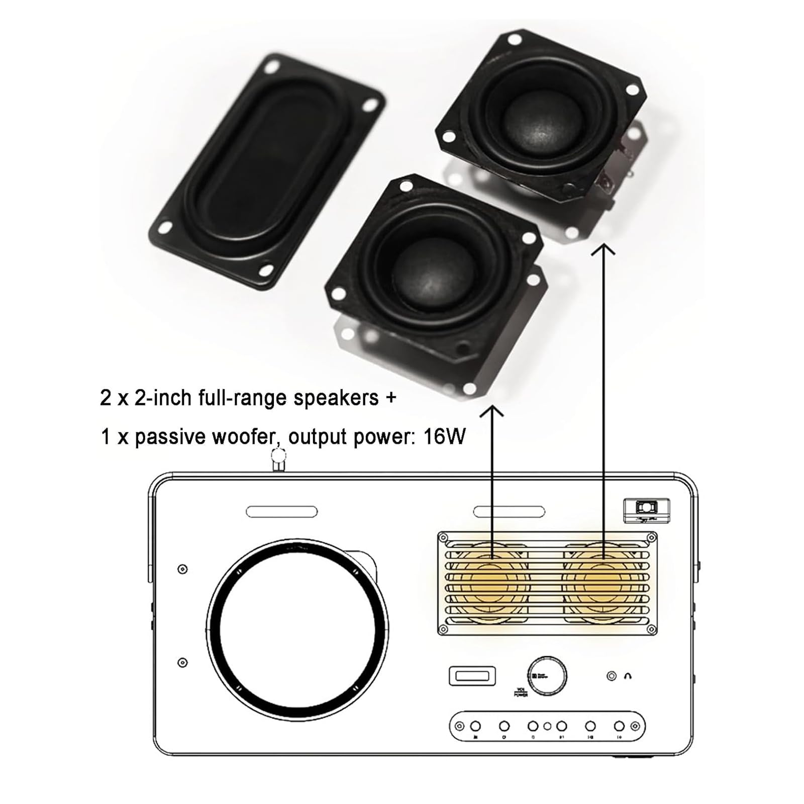 Odtwarzacz CD, profesjonalny odtwarzacz muzyczny retro z reflektorem USB i głośnikami HiFi, obsługuje wiele formatów CD i dźwięku przestrzennego, idealny dla miłośników muzyki