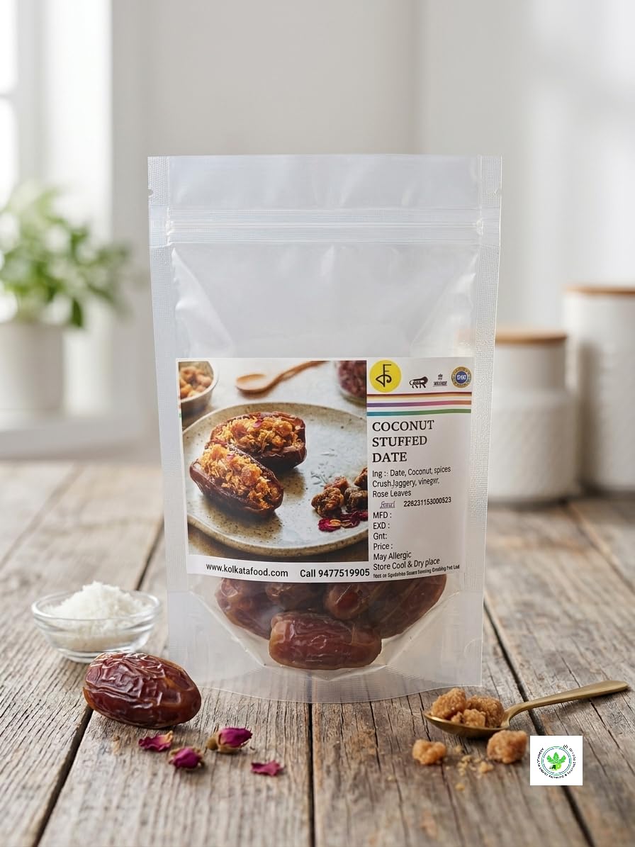 Agroplaza Date Candy Stuffed with Coconut and Jaggery Inside the Date | Provide bioavailable iron, me iron, copper, and Vitamin B-complex| 200gm-image-12