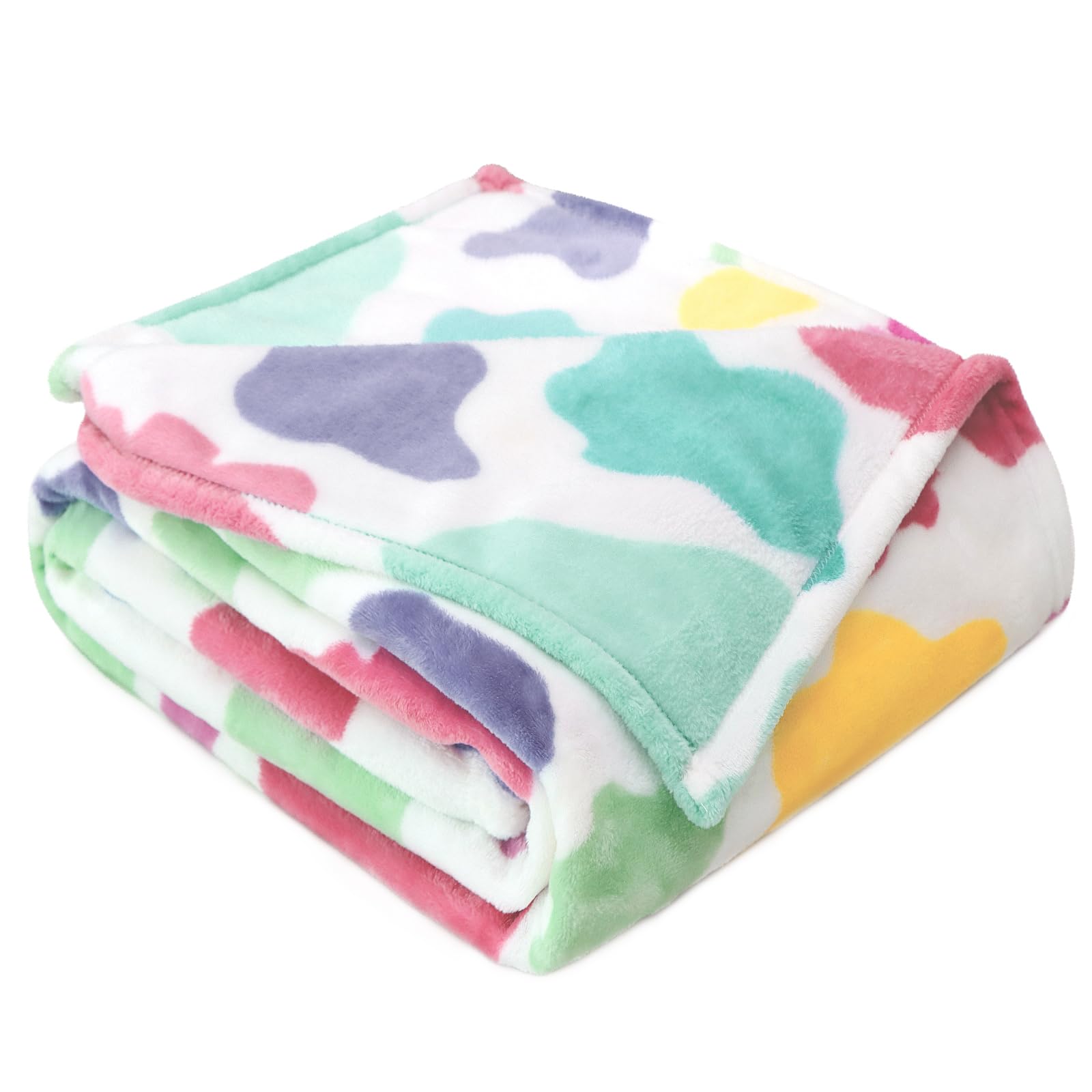 Rainbow Kids Blanket 40x50 - Soft Colorful Fuzzy Throw for Nursery Decor, Christmas Birthday Gifts for Girls & Boys