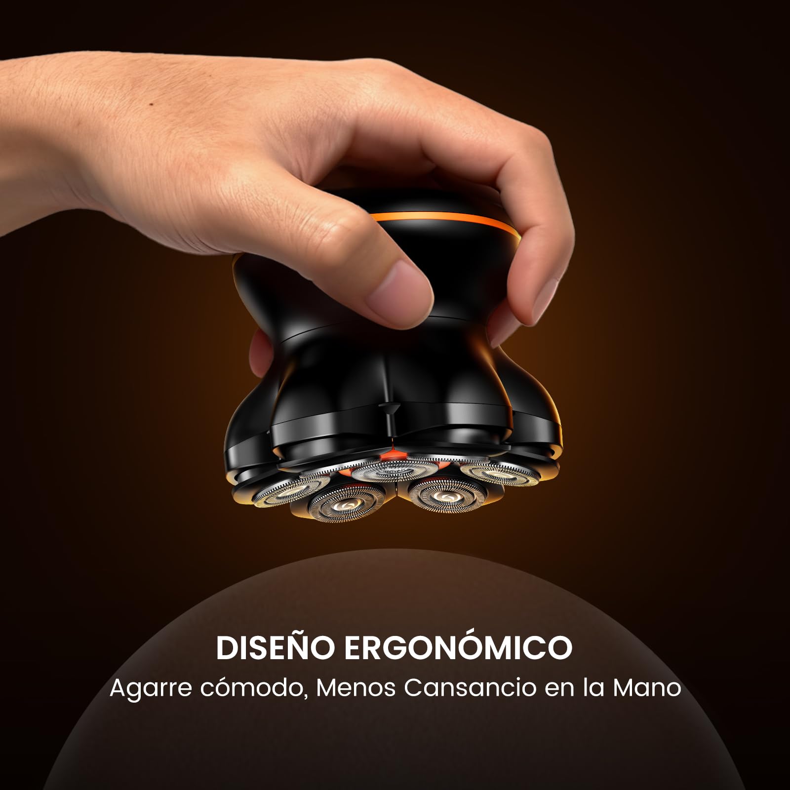 MAXGROOM Afeitadora Cabeza Hombre, Maquina Afeitar Hombre, Afeitadora para Calva en Seco y Húmedo, Batería de Larga Duración, 7 Cabezales, Magnético, 100% impermeable, Color Negro