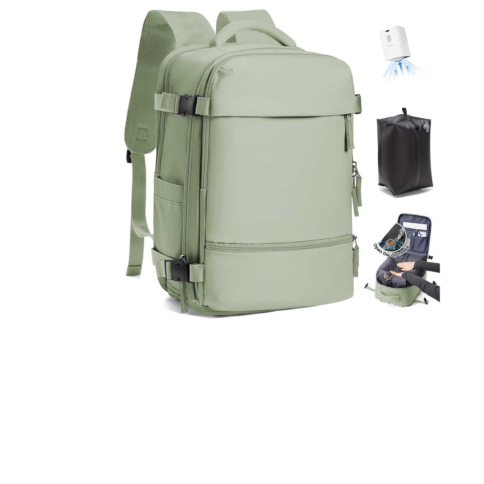 SZLX Zaino Ryanair 40x30x20 Sottovuoto con pompa Zaino Ryanair 40x20x25 Sottovuoto Bagaglio a Mano 40x30x20 Wizzair Zaino da Viaggio 45x36x20 Easyjet Donna Zaino Casual Laptop 14 Pollici Impermeabile