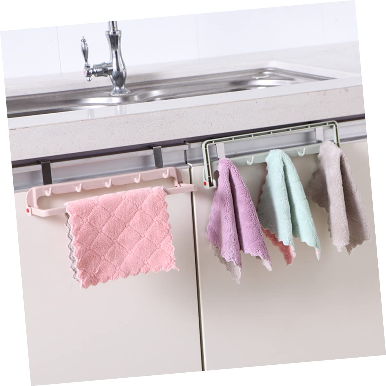 Ciieeo Stainless Steel Hook Board Pcs Over Door Hanger Mini Hooks Towel Hanger for Bathroom Kitchen