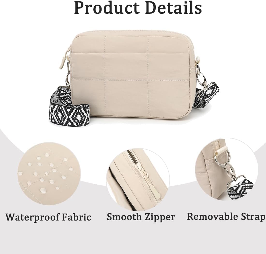 LOXOMU Clear Crossbody Bag Stadium Approved Small Puffer Bag for Women