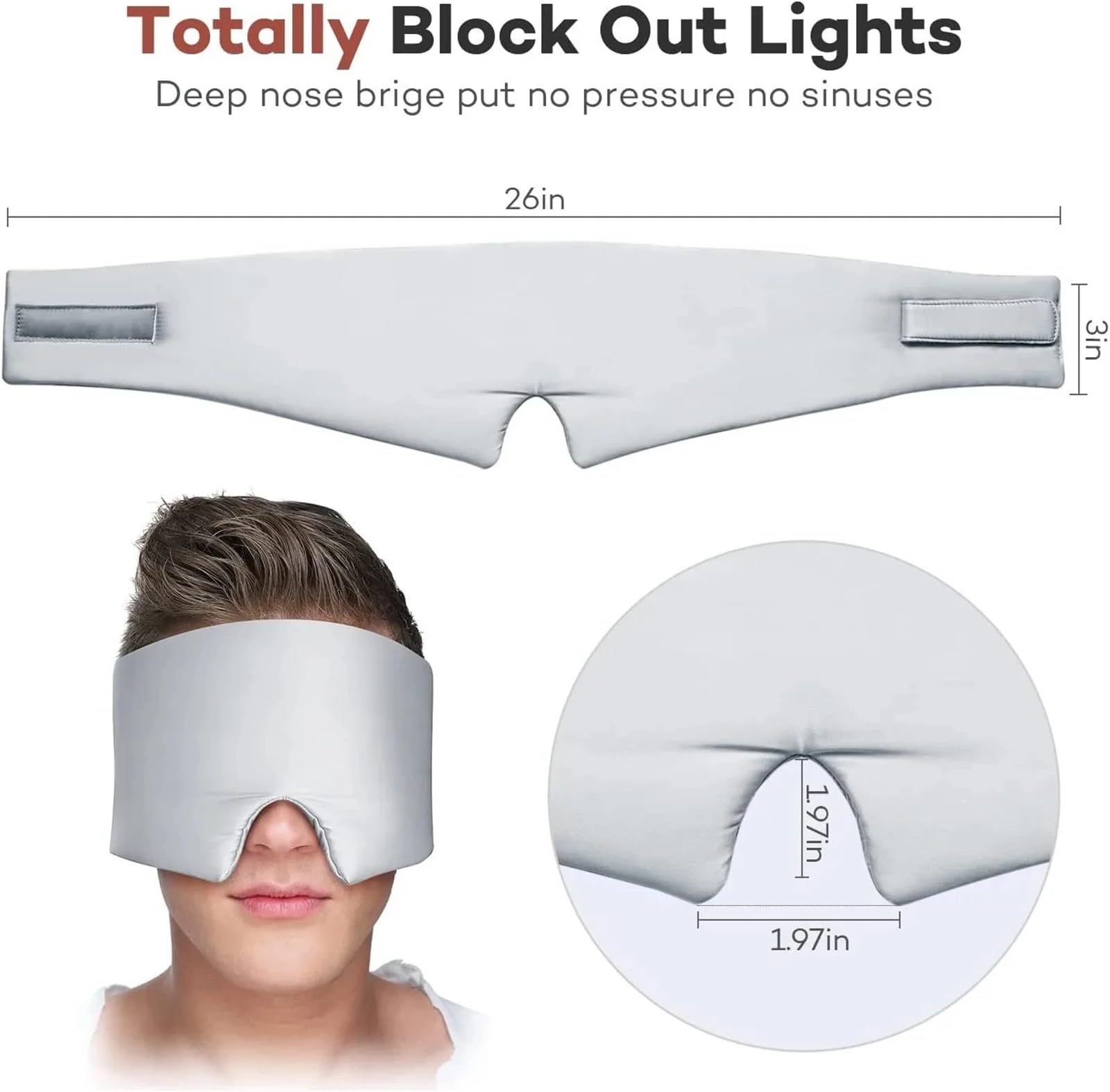 Lot de 2 masques sommeil en soie mûrier, cache-yeux, portable for voyage, for sieste, bandeau doux et lisse Pour Dormir, Les Siestes(Sliver)