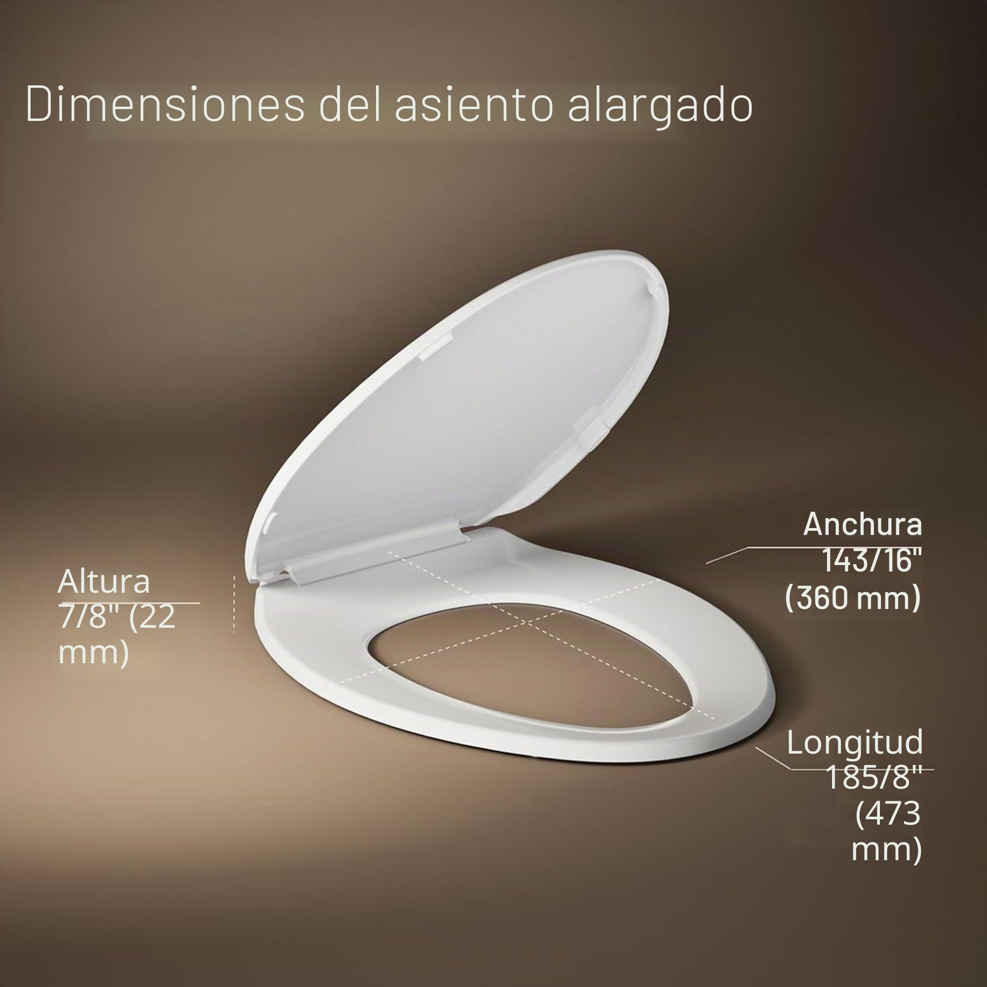 Kohler Brevia 20110-0 Asiento de inodoro alargado con parachoques de agarre, cierre silencioso, accesorios de fijación, bisagras de liberación rápida, blanco