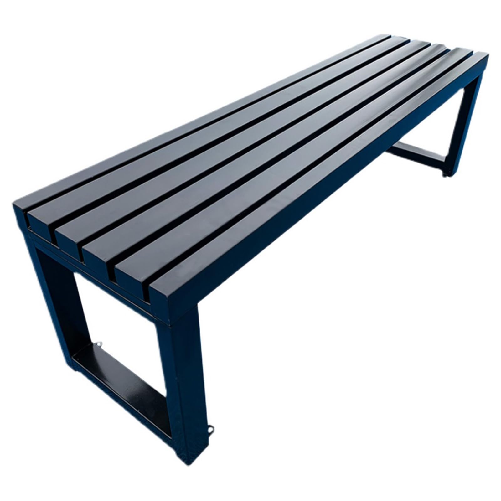 uofgcru Outdoor Bench Stainless Steel Garden Bench Backless for Two Person for Park Garden porch Benches Yard and Lounge-Black(100×40×45cm)