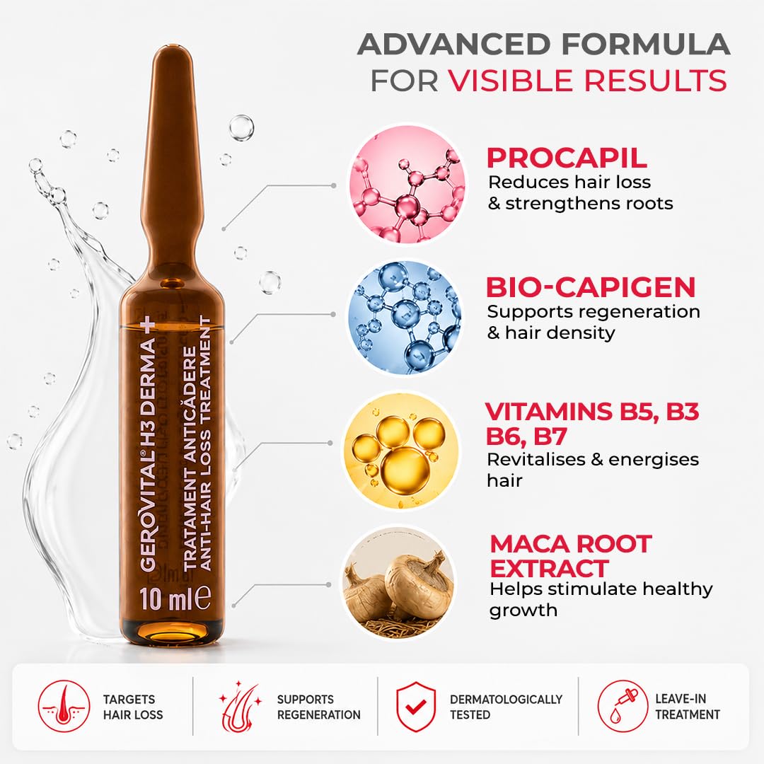 Gerovital H3 Derma+ Dermatokosmetische Haar-Ampullen, 12 x 10 ml