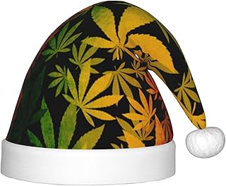 Augenstern Christmas Hat Rasta-Canabis-Weed-Leaf Xmas Hat Unisex Santa Hat