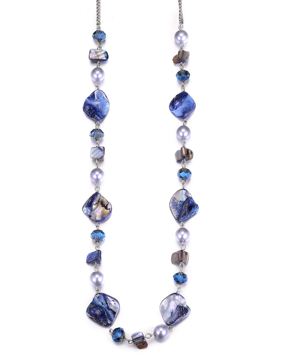 Pearl&Club Long Beaded Necklaces for Women - Sweater Chain Fashion Jewelry Necklace Gifts for Women