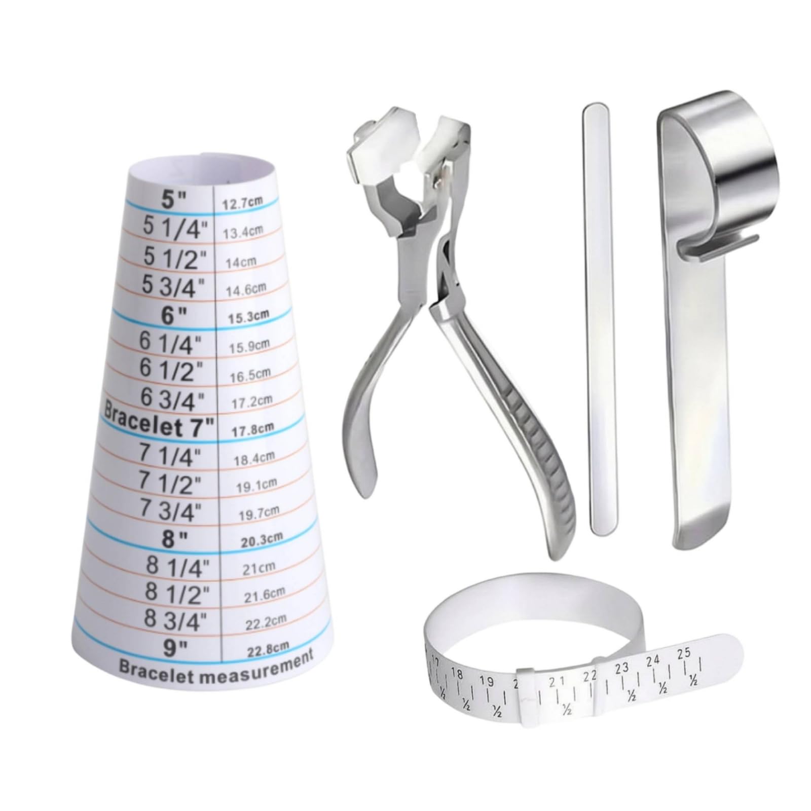 5 Piezas Medidor Pulseras con Cono | Profesional, Útil, r Pulseras con Alicates, para Manualidas en Casa, Principiantes