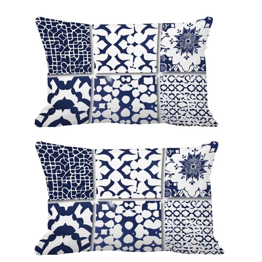 Coussin extérieur imperméable bleu marine anti-tache pour terrasse et salon