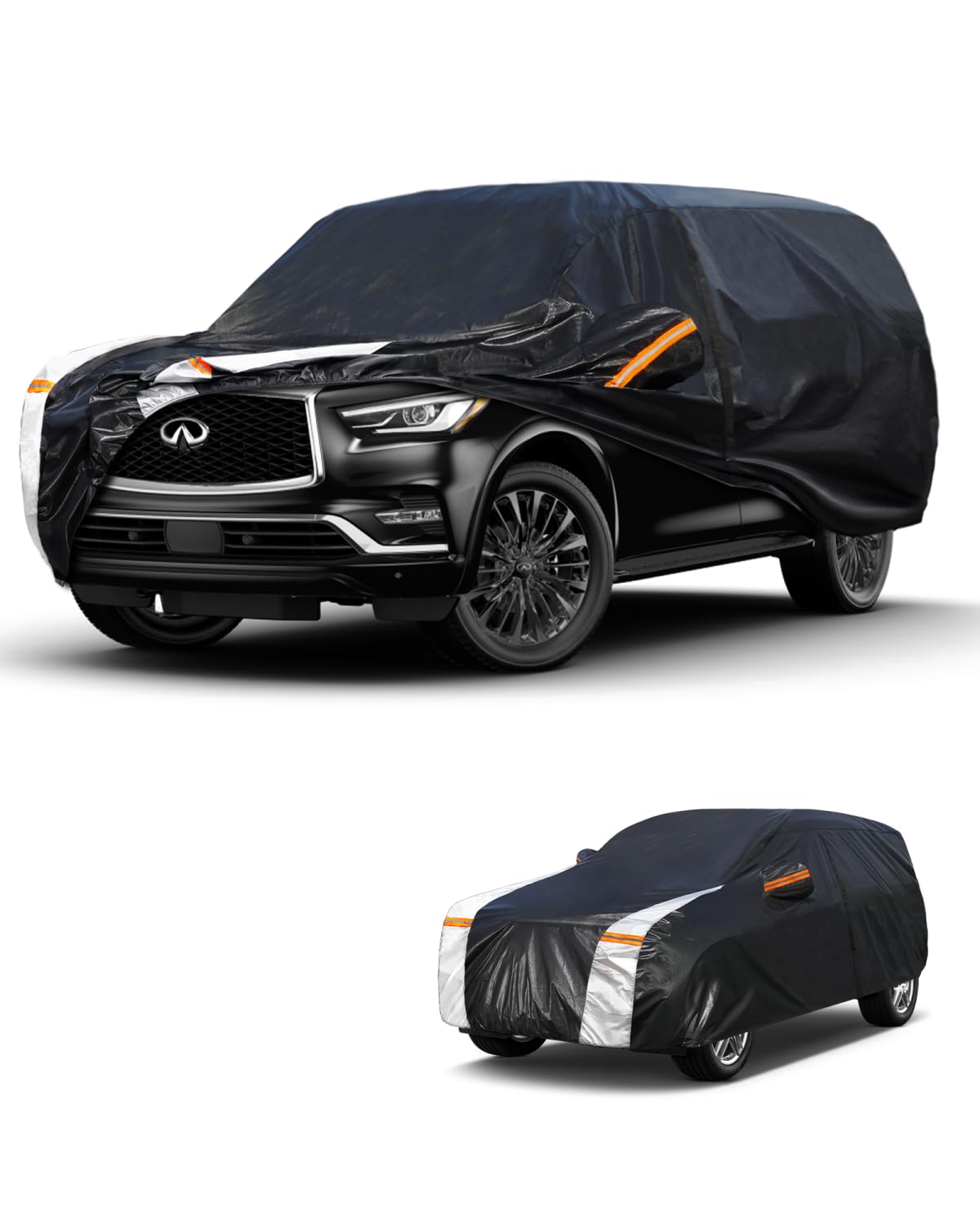 Large SUV Car Cover for Infiniti QX80 2014-2025 100% Waterproof All Weather, Heavy Duty Outdoor Full Exterior Covers Rain Sun Wind UV Protection.