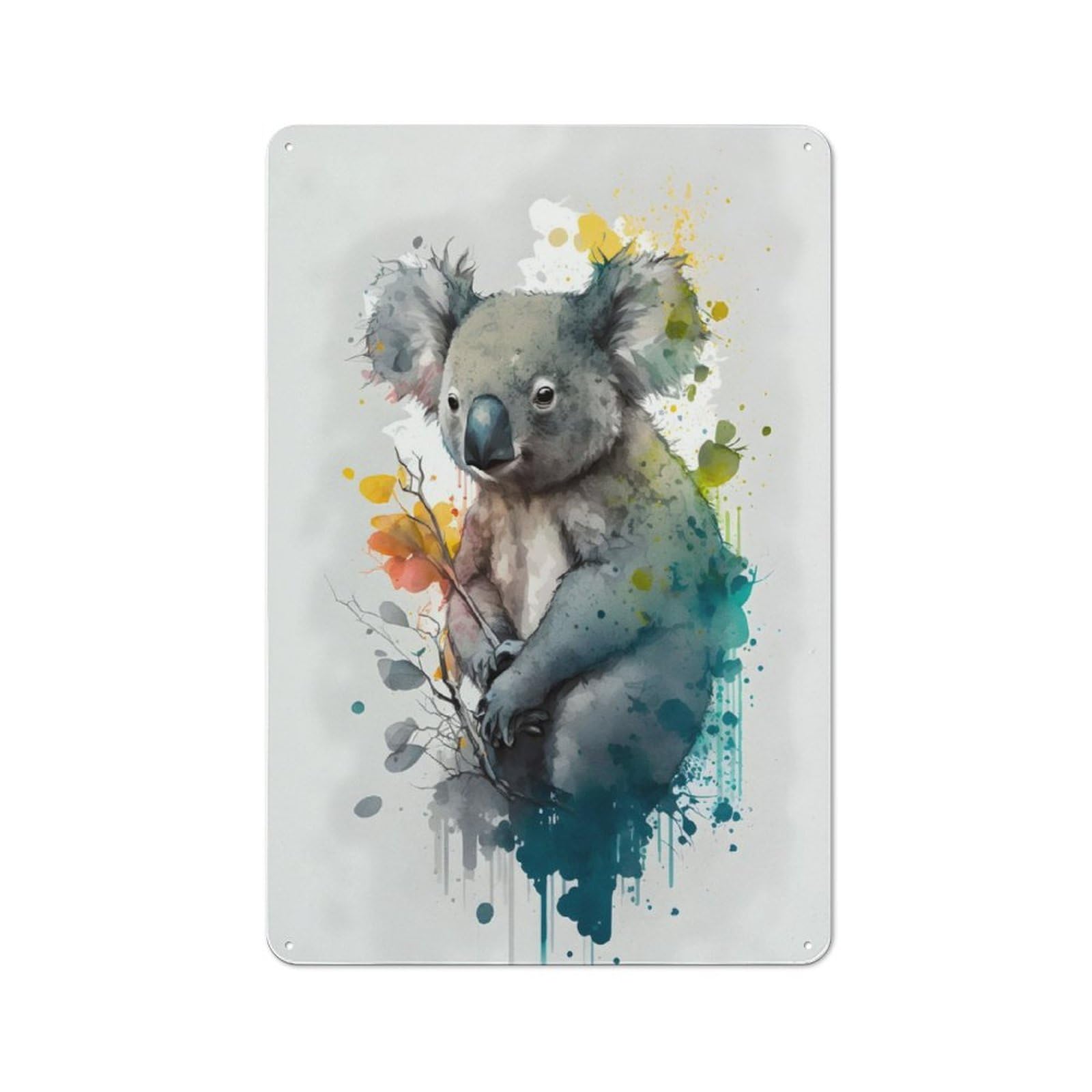 Metal Plaque 30x20cm with KOALAS for Garage Wall, Retro Decor, for Themed Interiors in Garages And Workshops