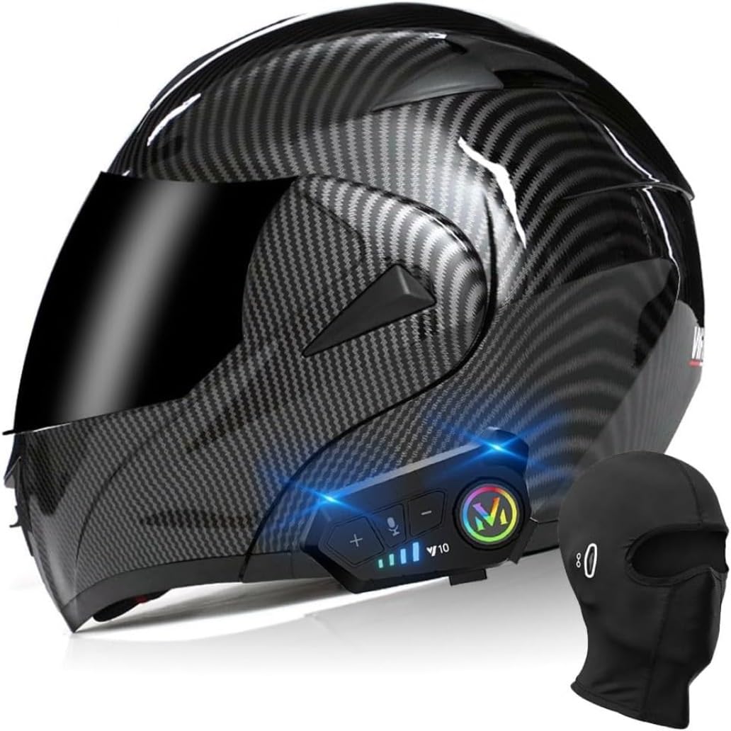 Casco de Moto Modular con Bluetooth Slot Integrado, ECE Homologado Casco Integrales Moto Jet Scooter para Mujer Hombre Adultos,con Doble Visera