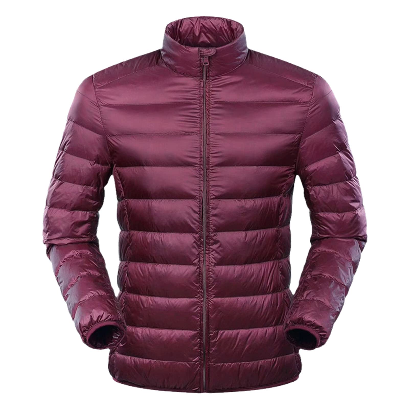 Piumino leggero da uomo giacca a vento giacca leggera piuma, vino, 4X-Large