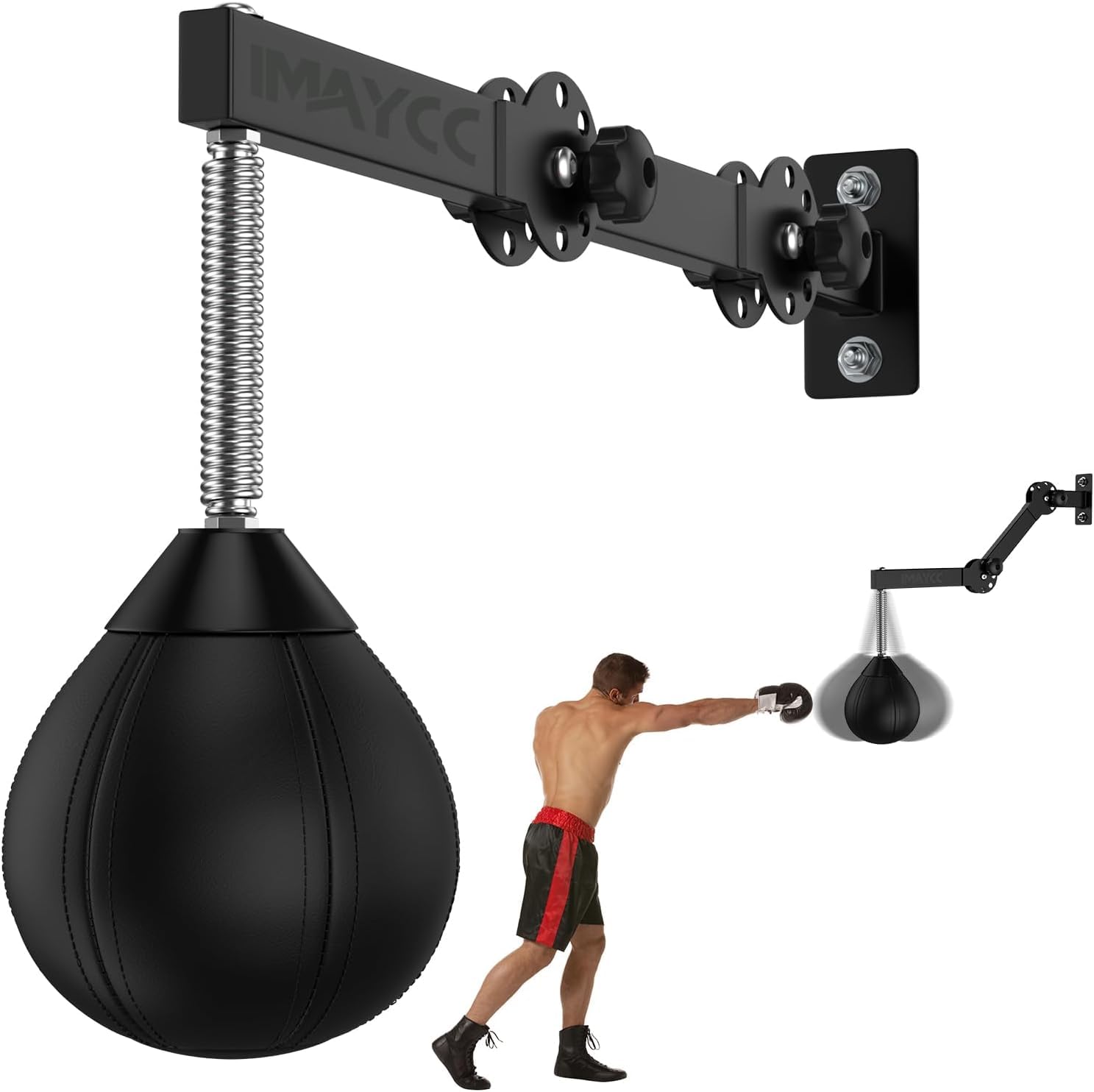 Piłka bokserska z zawieszeniem, worek bokserski, piłka bokserska do szybkiego treningu, Speed Bag, przyrząd treningowy z zawieszeniem, piłka bokserska do boksu, gruszka bokserska do treningu Speed