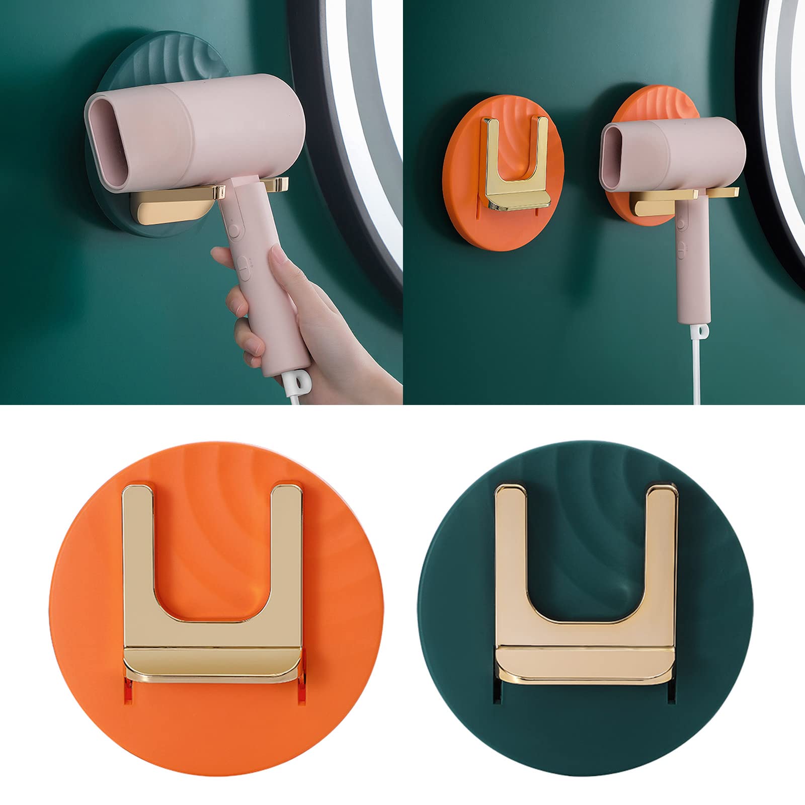 Wall Mounted Hair Dryer Rack Multifunctional Hanger Accessory Household For Bathroom Kitchen Towel