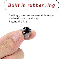 Vista 4 de Pack-4 Tapones de vástago de válvula de automóvil, tapones de aire para neumáticos con llave, cubiertas de sellado, universales para la mayoría