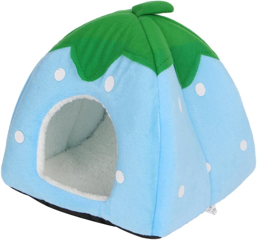 review Cat Cave House Cave House Cave HouseCute Strawberry Pet Bed Dog Cat Kitten Puppy Cave Kennel House with Mat Foldable