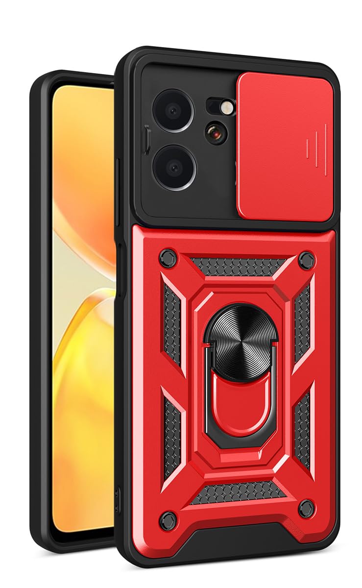 DESSEN Cover per Xiaomi 13T 5G / Xiaomi 13T Pro 5G con Anello Magnetico, Custodia Antiurto Morbida in Silicone e Obiettivo Case, Guscio Supporto Bumper. Nero