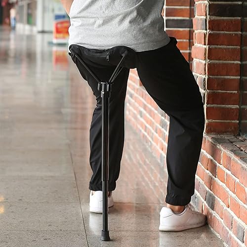 Miniatura 2 de Taburete plegable telescópico ajustable, silla alta portátil de una sola pierna, silla alta para acampar al aire libre, caminar, taburete plegable
