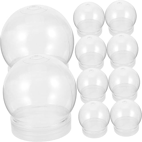 Miniatura 9 de Didiseaon Bombillas redondas, mini frascos, 30 unidades, globo de nieve, plástico, barro, transparente, globo, mini botellas de plástico