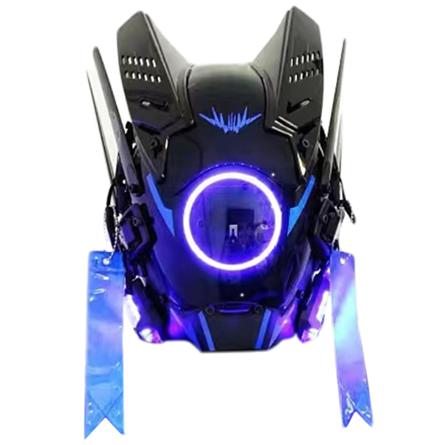 Casque d'halloween lumineux avec bande élastique réglable punk