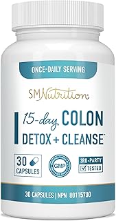 15 Day Quick Colon Cleanser & Detox | Colon Detox Cleanse With Probiotics for Women & Men | Constipation Relief Stool Softener & Gut Health Support | By SM Nutrition | Gluten-Free | 30 Capsules
