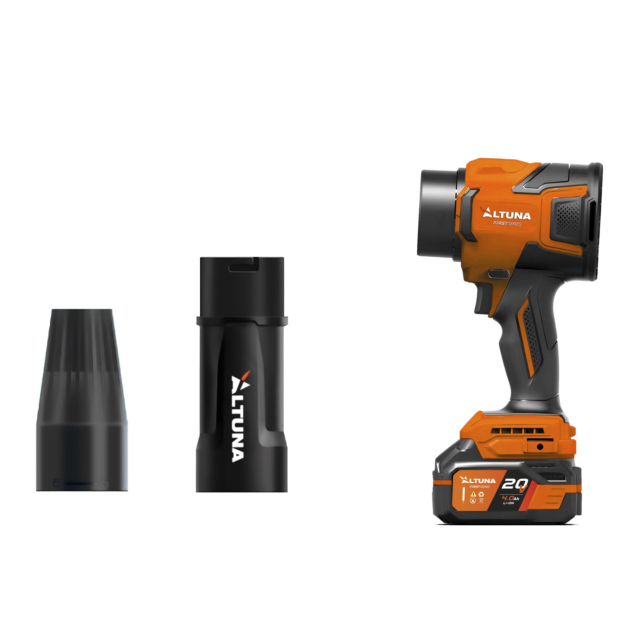 ALTUNA Soplador de Aire Potente a Batería 21V Ligero y Compacto - AS01 | 55 m/s de velocidad de soplado, perfecto para hojas, polvo y restos de poda, gran libertad de movimiento