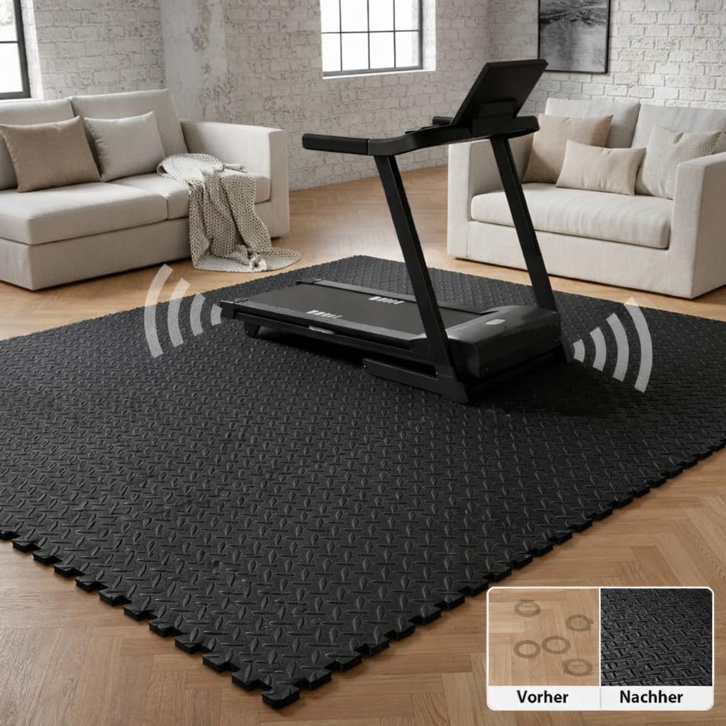 BalanceFrom Tappetino per esercizi puzzle con piastrelle ad incastro in schiuma EVA per MMA, esercizi, ginnastica e pavimento protettivo per casa, spessore 1,27 cm, 1,2 m quadrati, blu