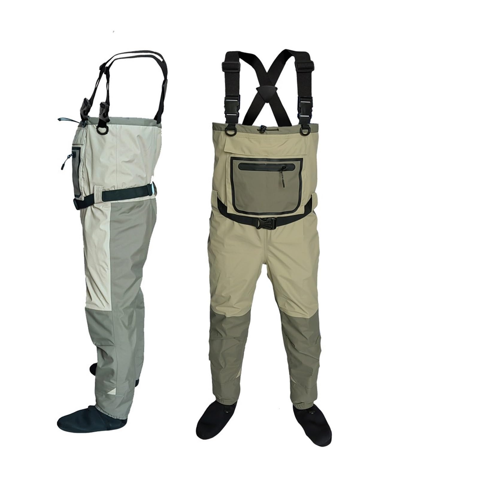 Wathose Herren Fliegenfischer-Wathose, Neopren-Fuß for Männer, Floßjagd, schnell trocknend, wasserdicht und atmungsaktiv