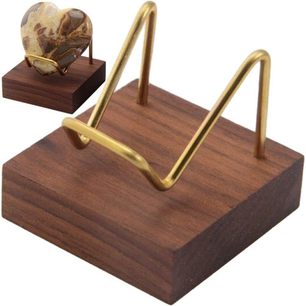 Haowul Minerals Fossils Display Stand with Wooden Base Display Holder Versatile Crystal Display for Crystal Mineral Display