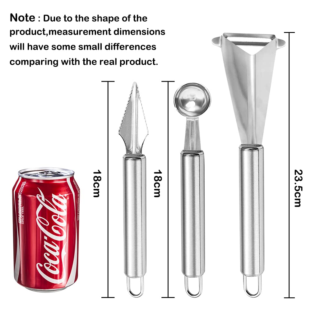 Alipis Coltello Per Intaglio Frutta E Verdura In Acciaio Inossidabile Con Manico In Legno - Utensile Da Cucina Professionale 16,6 Cm - 2