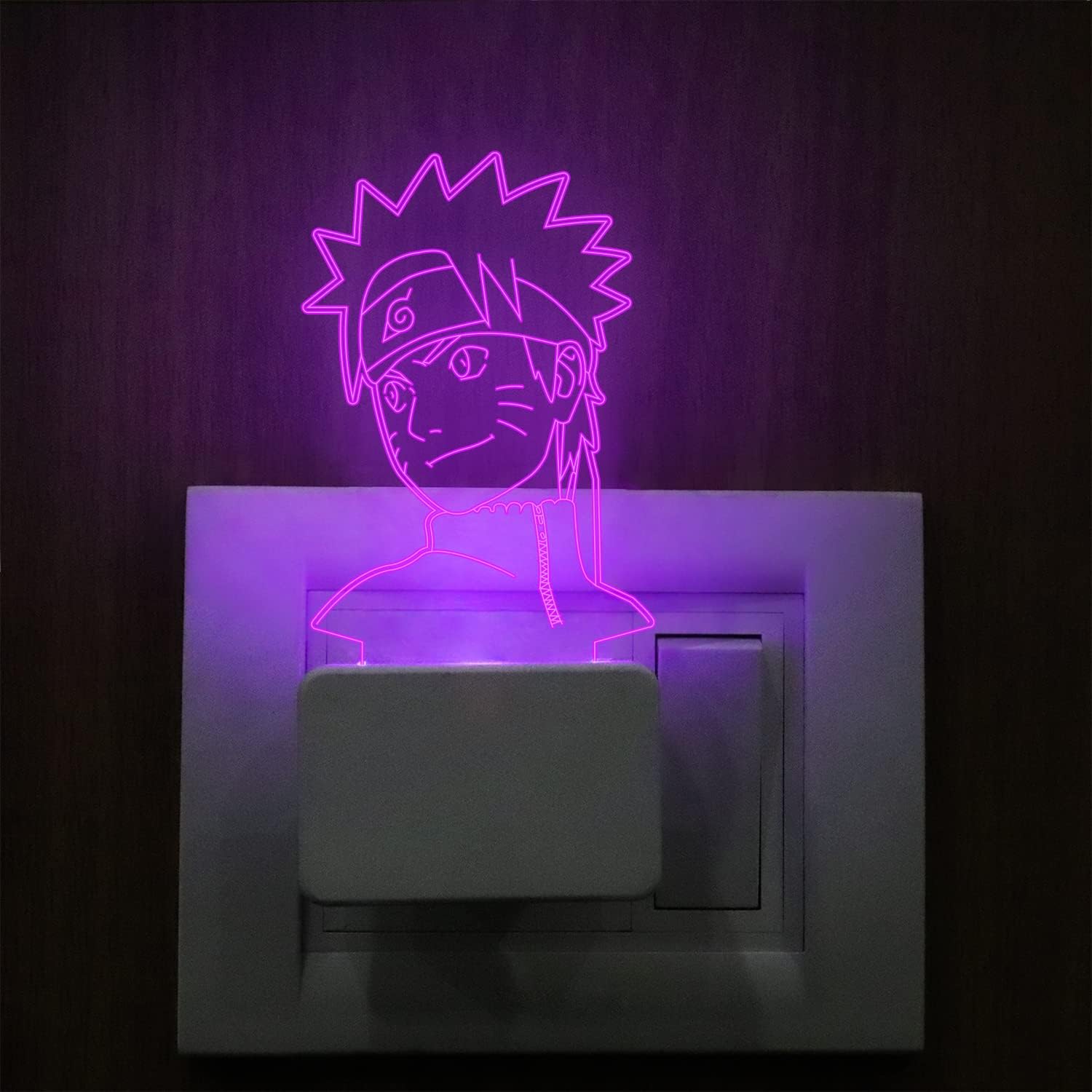 StarLaser 3D Illusion NaturoItachi258 Plug Night Light 7 Color Changing Light Anime Home Decor lamp (pack of 10)