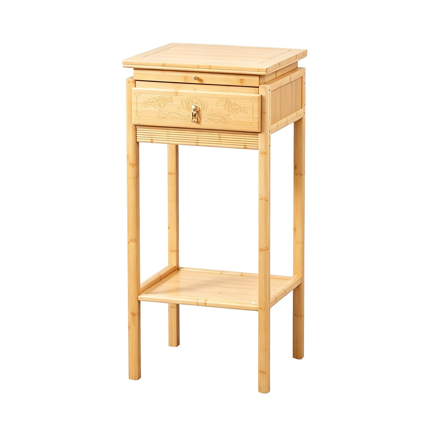 Mesa consola estrecha con cajón y estante de pasillo moderno