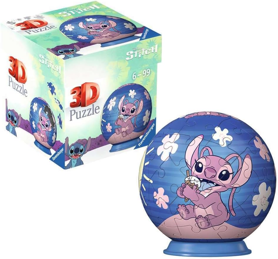 Ravensburger 3D Puzzle 11597 - Disney Stitch & Angel 54pc 3D Assembly Puzzle, No Glue Required, Ages 6+