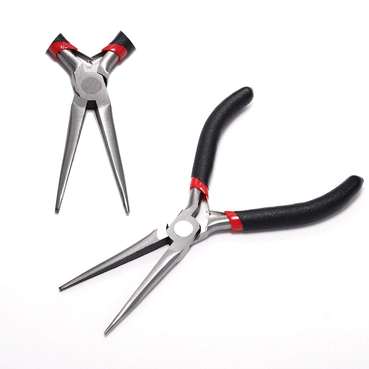 12 Styles 1Pcs/Pack Ferronickel Carbon-Hardened Steel Round Nose End Cutting Jewelry Pliers Tools DIY Equipment Pliers Fit Handcraft Beadwork Repair (Needle Nose Pliers)