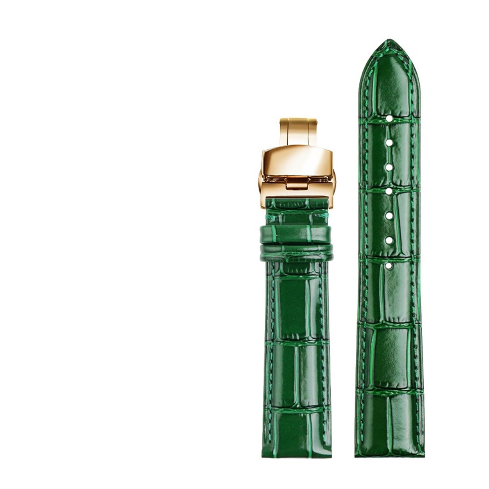 Cong Yi Cinturino 12-24mm Cinturino Verde In Vera Pelle 15mm 20mm 22mm Orologi Da Polso Con