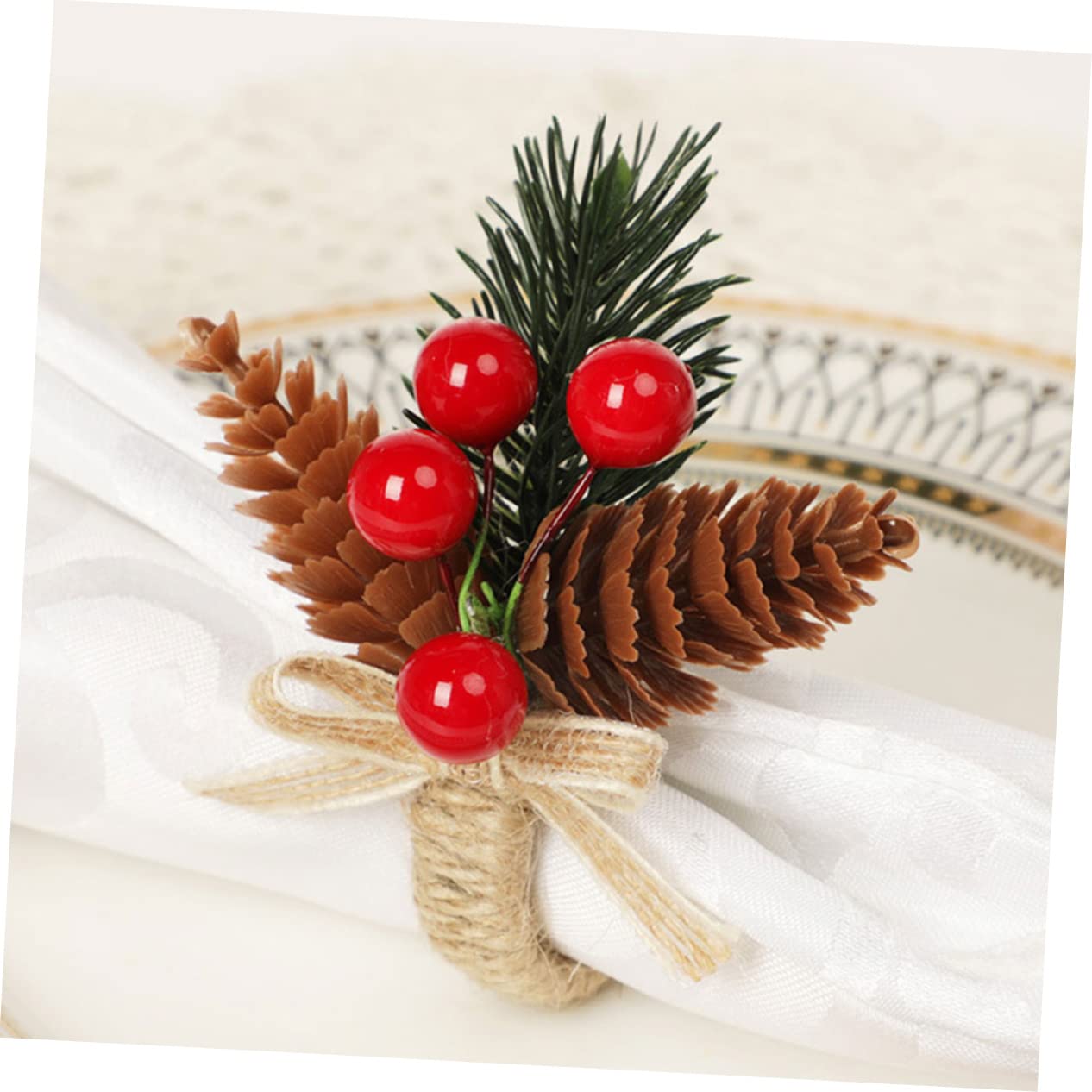 Alipis 18stücke Weihnachtsserviettenringe Mit Und Beeren Festliche Tischdekoration Für Partys Hochzeiten Und Besondere Anlässe Serviettenhalter Aus Hochwertigem Material Für Zuhause