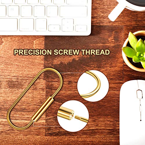 Image of WILLBOND Brass Carabiner Key Ring Locking Screw Carabiner Clips Round Key Rings Keychain Kit for Handbags Purse Bag Charm