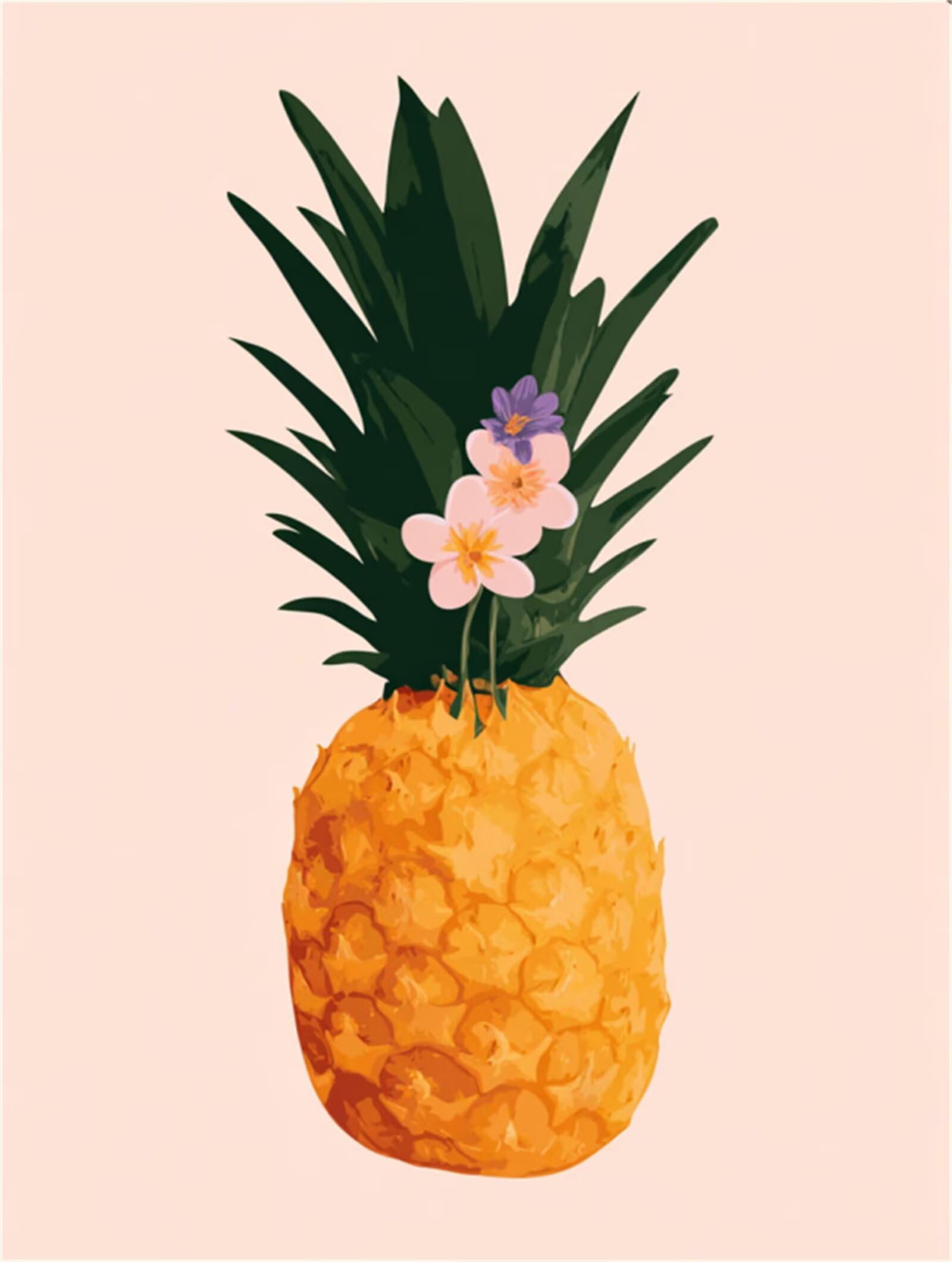 Dipingere con i Numeri Adulti Ananas, frutta Dipingere con i Numeri Bambini DIY Kit, Set Premium con Pennelli, Decorazione Casa & Creativo Regalo di Compleanno, Attività di Tempo libero 90x120cm z-9