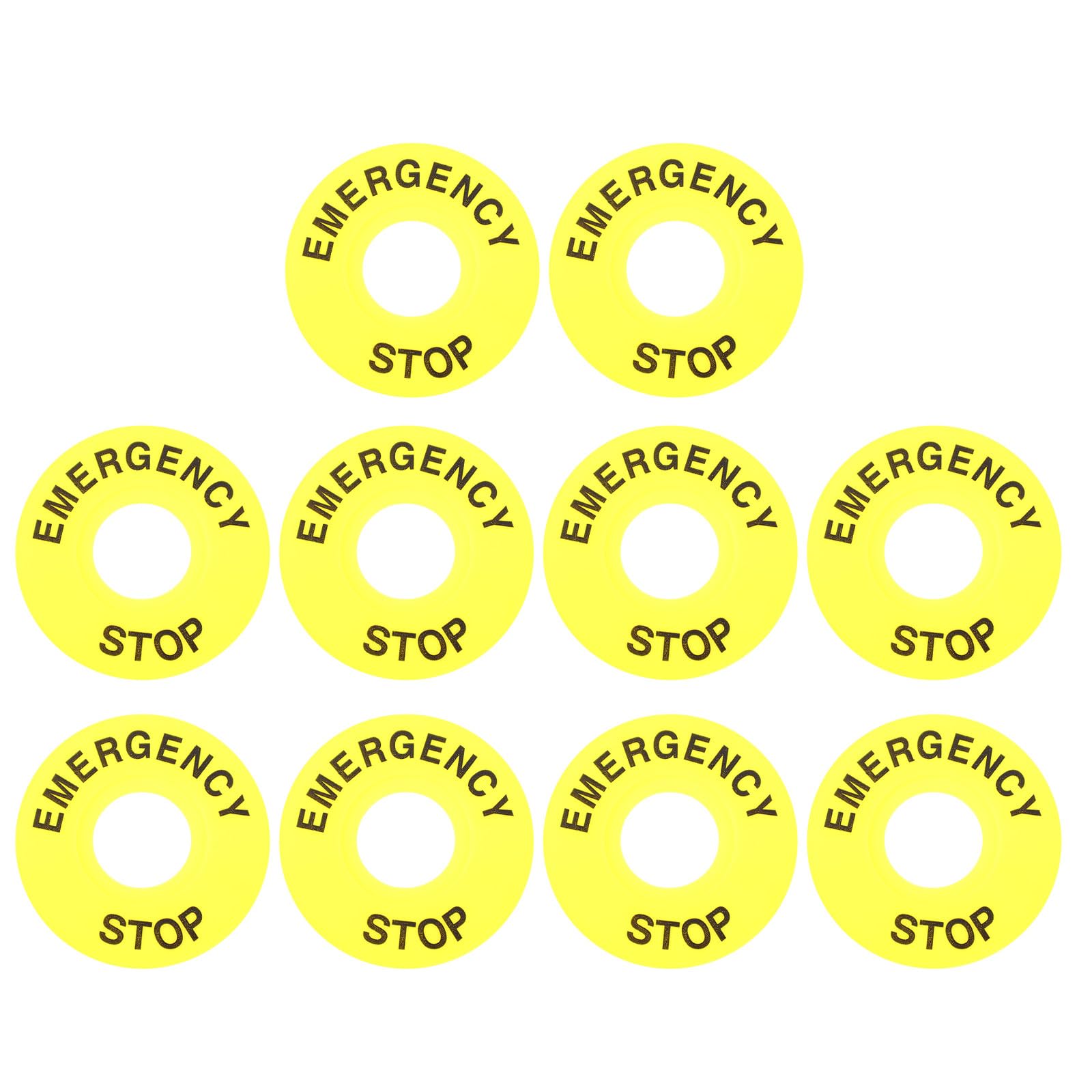 Operitacx Anillo Color Llamativo Redondo Amarillo de Empuje de Emergencia 10 Piezas PVC