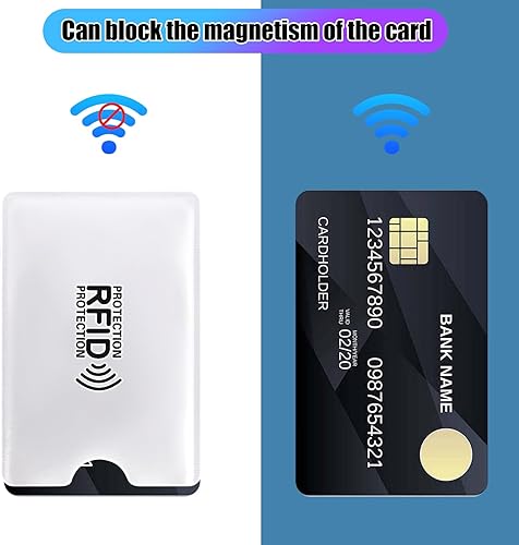 Miniatura 2 de 30 fundas de bloqueo RFID para tarjetas de crédito, cubierta de tarjeta de crédito de papel de aluminio, fundas protectoras para tarjetas de