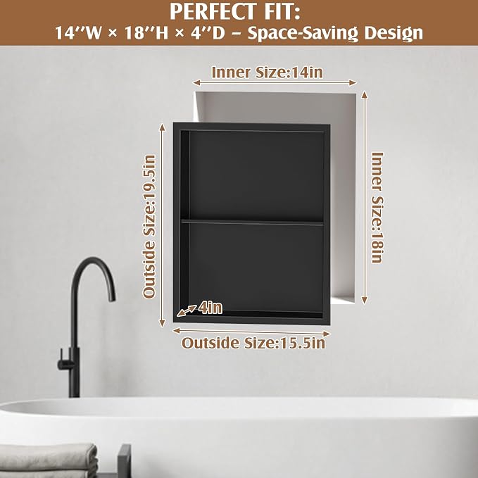 Botiquín Empotrado para Baño 14x18 Pulgadas Acero Inoxidable miniatura 2