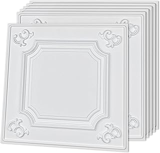 Art3d Decorative Drop Ceiling Tiles 24 x 24 Inch,3D Textured Ceiling Pan...