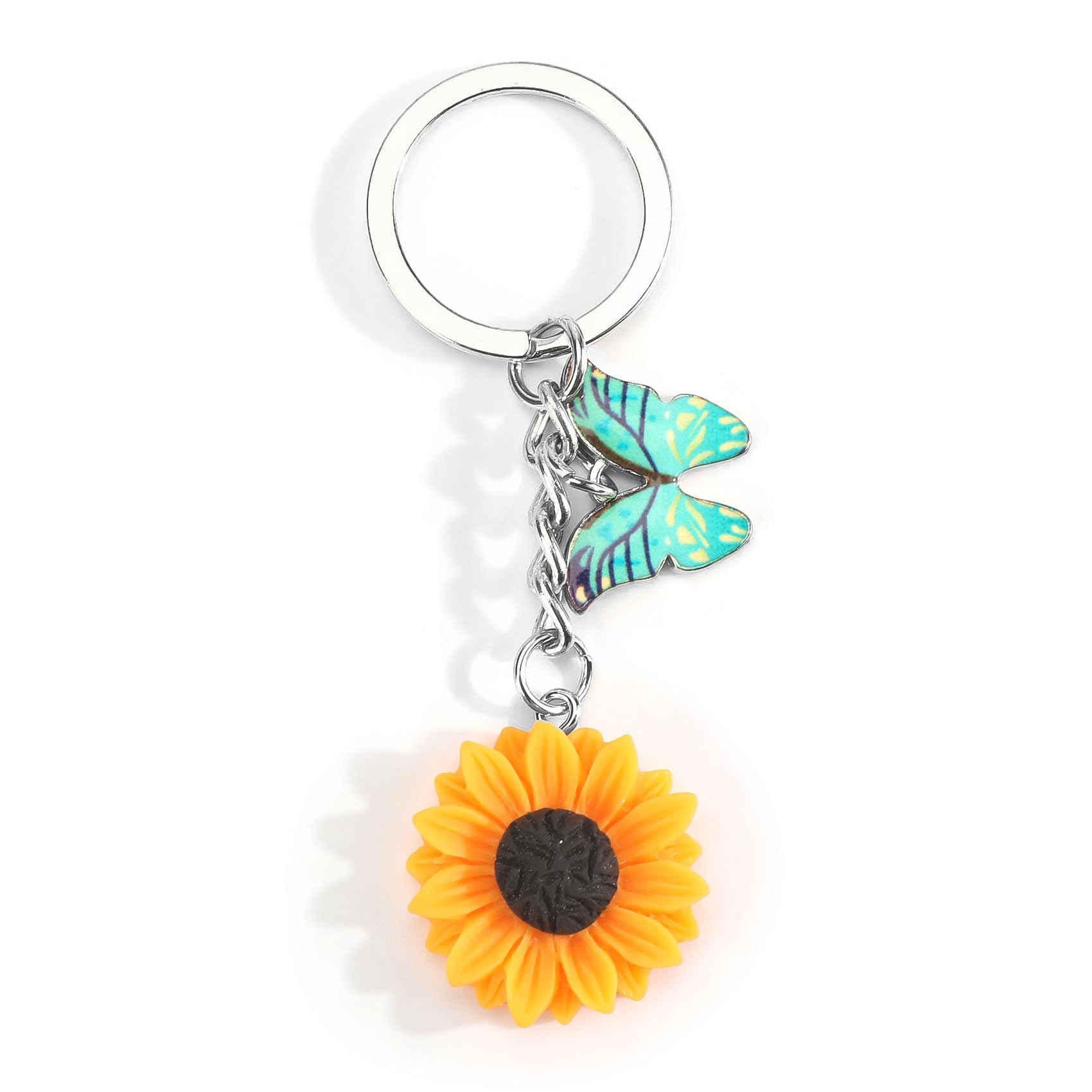 Tranbath Schlüsselanhänger Sonnenblume Geschenk für Frauen, Resin Anhänger mit Sunflower Design, Perfekt als Geburtstagsgeschenk für die Freundin oder Schwester